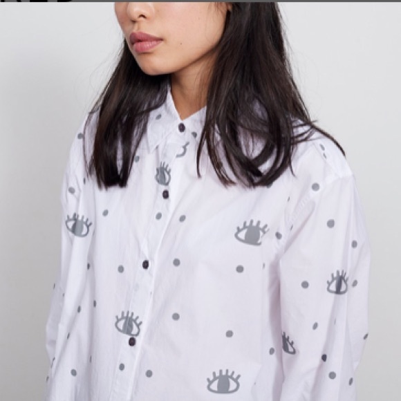 Lazy Oaf Button Down Eyelash Eye Shirt - Picture 5 of 8